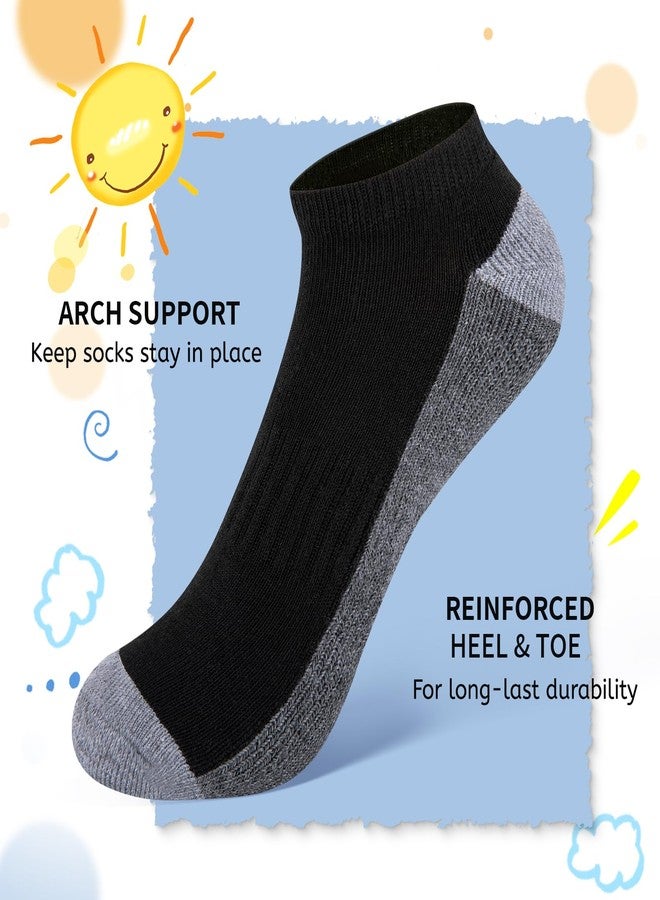 Comfoex Boys Socks 8 Pairs 6-8 4-6 8-10 Years Old Ankle Athletic Low Cut Short Half Cushioned Socks For Big Little Kids - Image 3